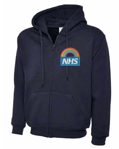 Personalised NHS Rainbow Hoodie - great quality - discount for larger team runs. (complies with NHS identity guidelines)