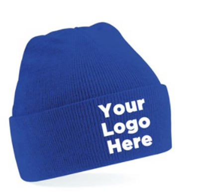40 x PERSONALISED CUSTOM EMBROIDERED BEANIE HATS WITH YOUR COMPANY LOGO DESIGN
