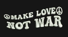 MAKE LOVE. NOT WAR CND HIPPY EMBROIDERED ANTI PILL FULL ZIP FLEECE JACKET WORKWEAR OUTDOOR